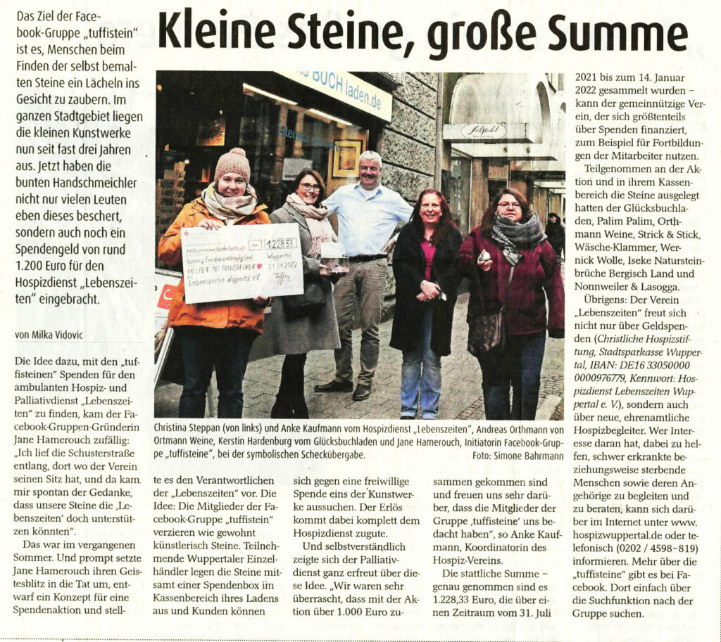 Tuffistein Aktion Kleine Steine Große Summe